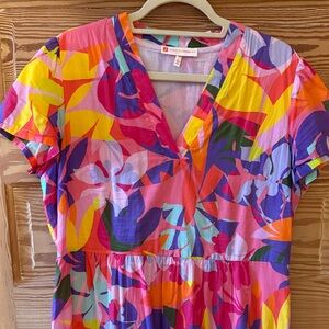 Jude Connally size Large Cotton midi tiered dress